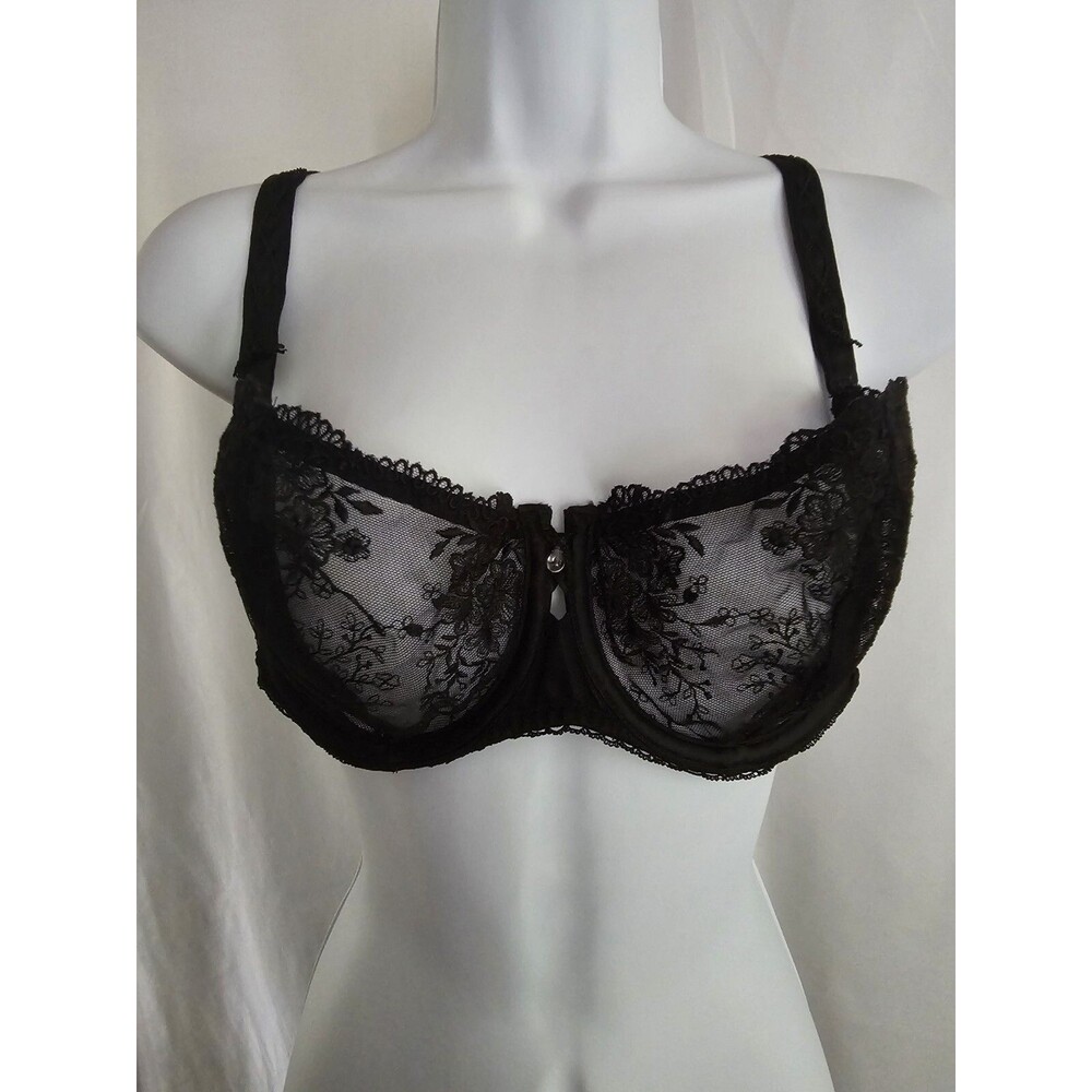 Chantelle Bra Womens Black Underwire Unpadded Bra Size 36DD